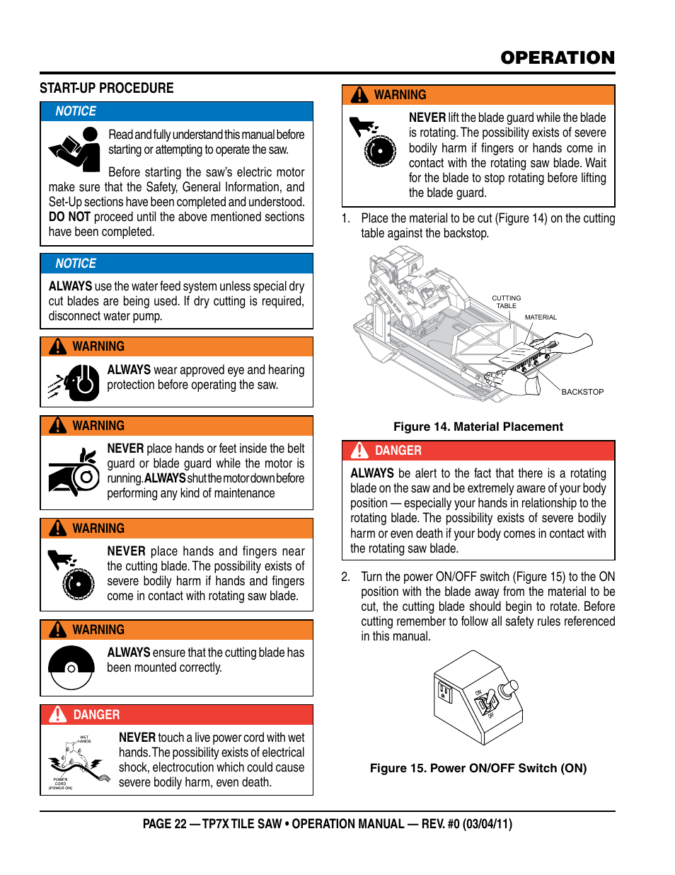 Operation | Multiquip TP7X User Manual | Page 22 / 32