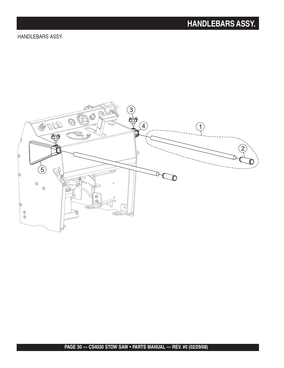 Handlebars assy | Multiquip CS403030 User Manual | Page 30 / 66