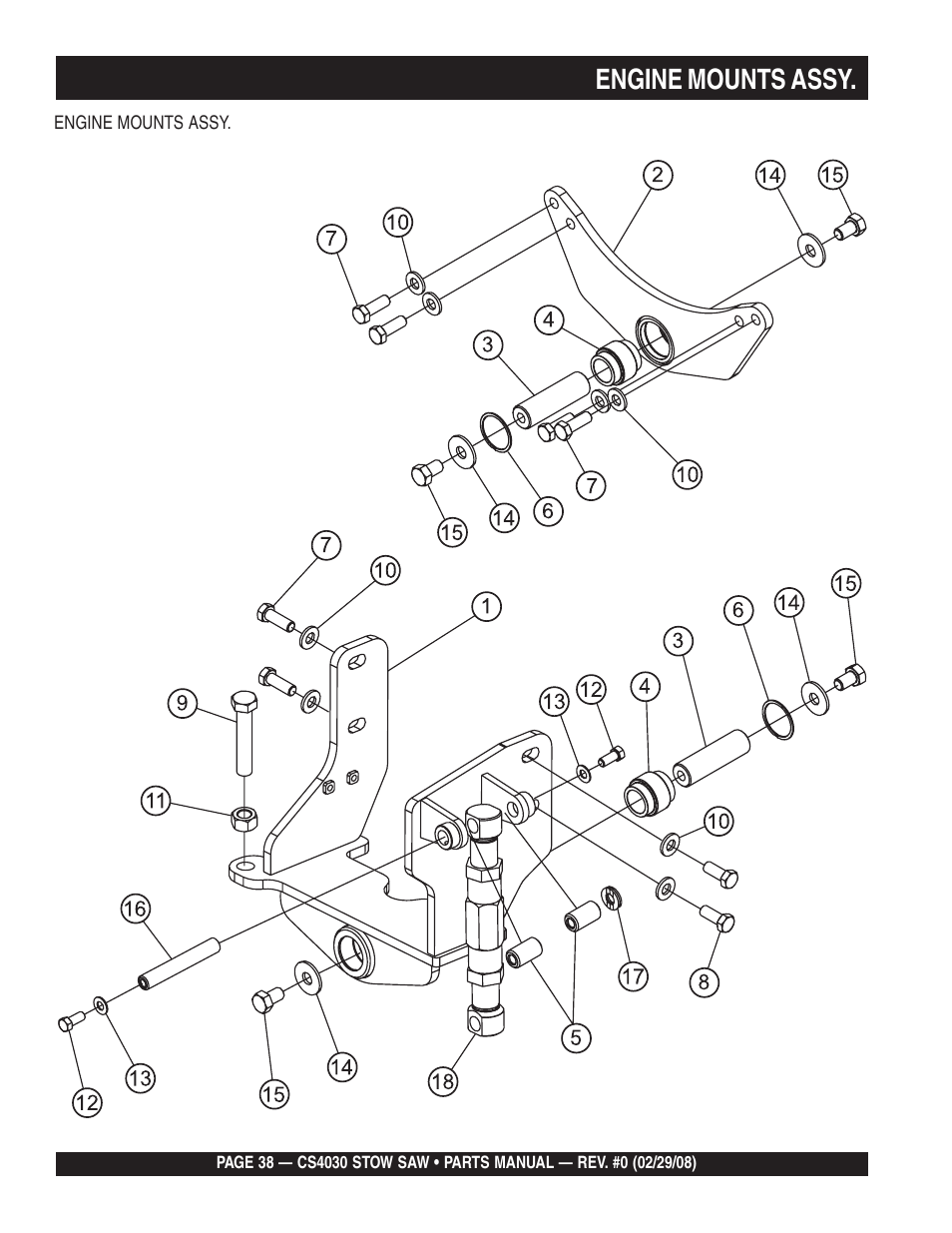 Engine mounts assy | Multiquip CS403030 User Manual | Page 38 / 66
