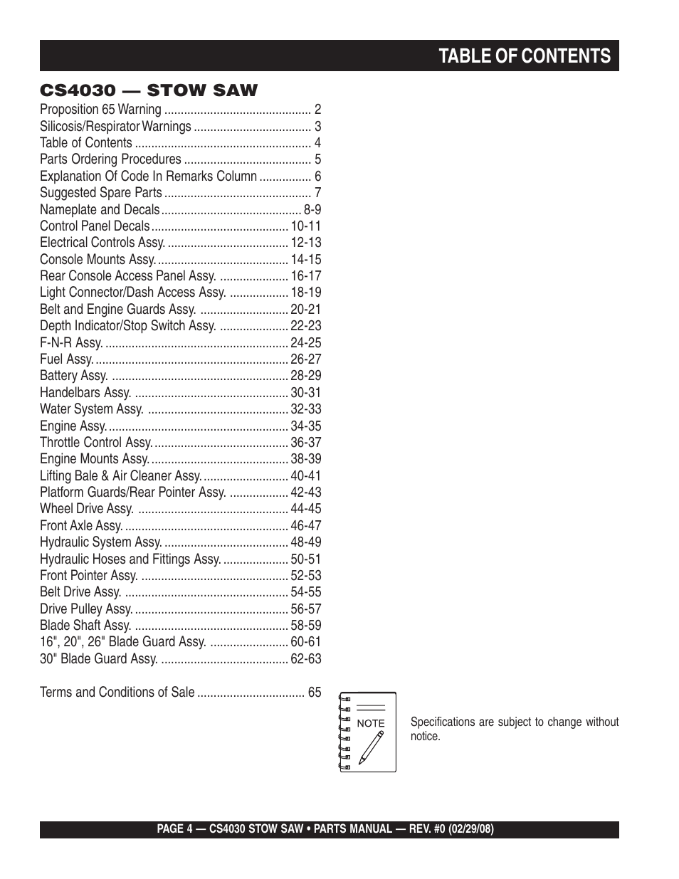 Multiquip CS403030 User Manual | Page 4 / 66