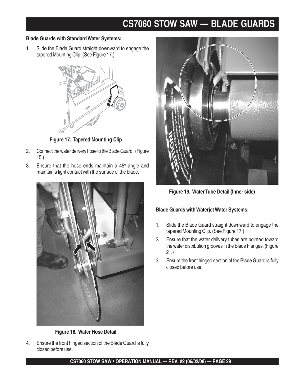 Cs7060 stow saw — blade guards | Multiquip CS706036 User Manual | Page 29 / 66