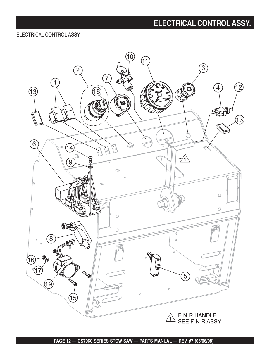 Electrical control assy | Multiquip CS706036 User Manual | Page 12 / 82