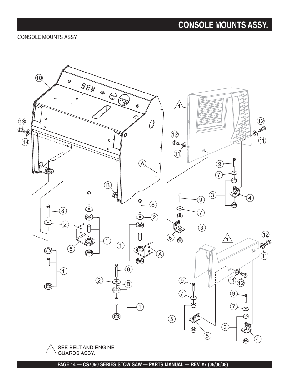 Console mounts assy | Multiquip CS706036 User Manual | Page 14 / 82