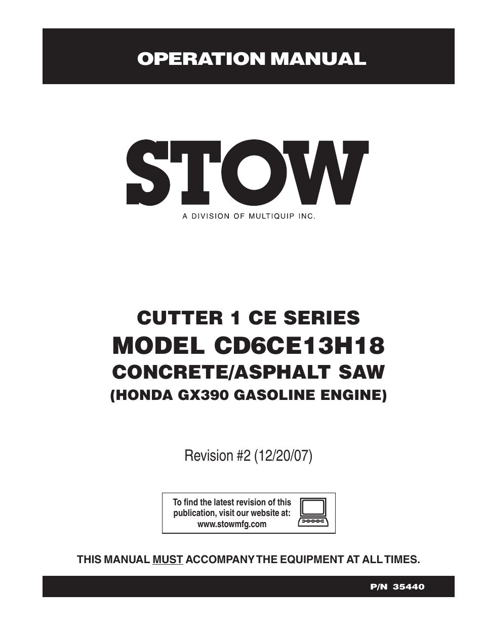 Multiquip CD6CE13H18 User Manual | 34 pages