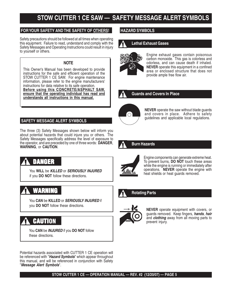 Cauti | Multiquip CD6CE13H18 User Manual | Page 5 / 34
