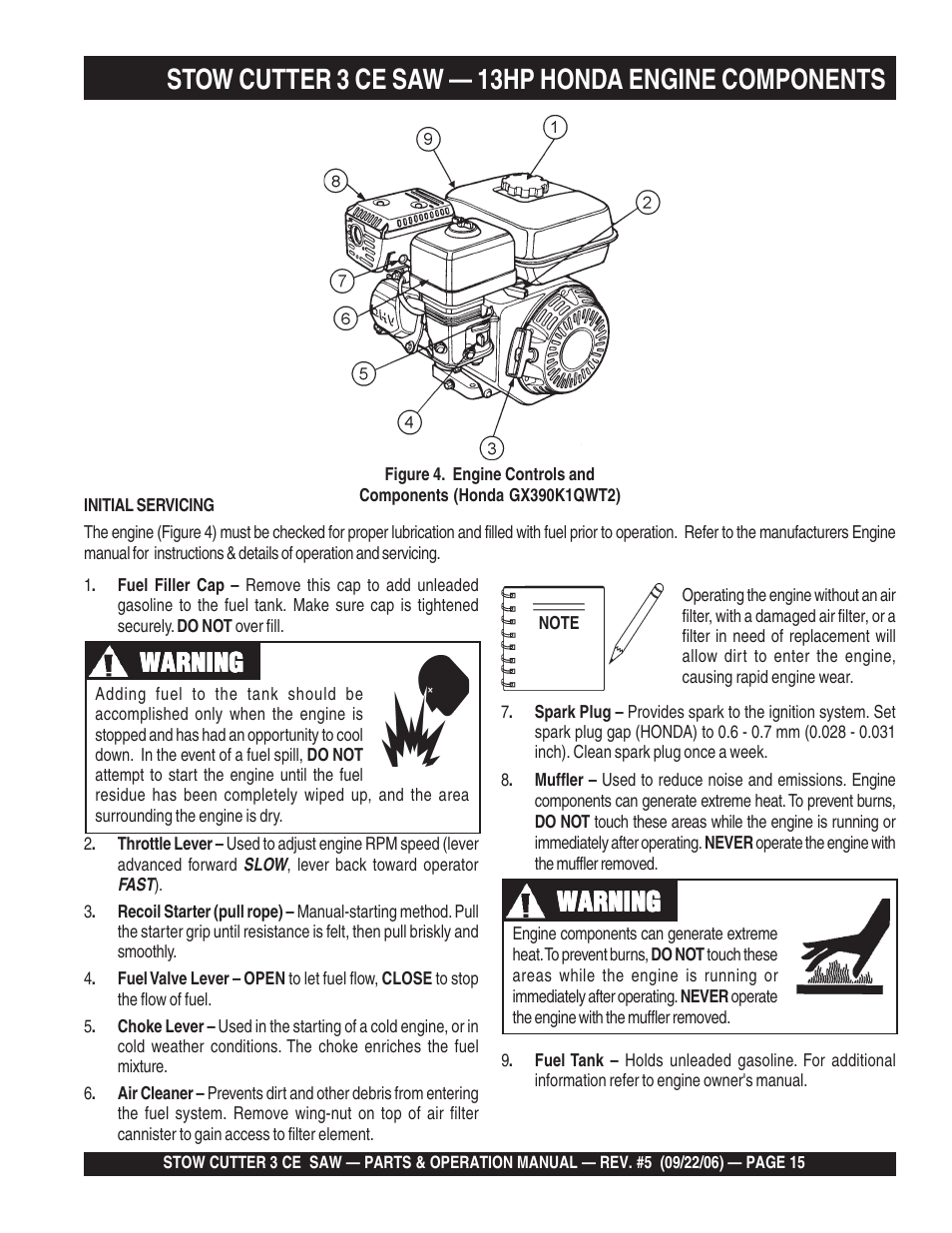 Warning | Multiquip CS8CE20H20 User Manual | Page 15 / 158
