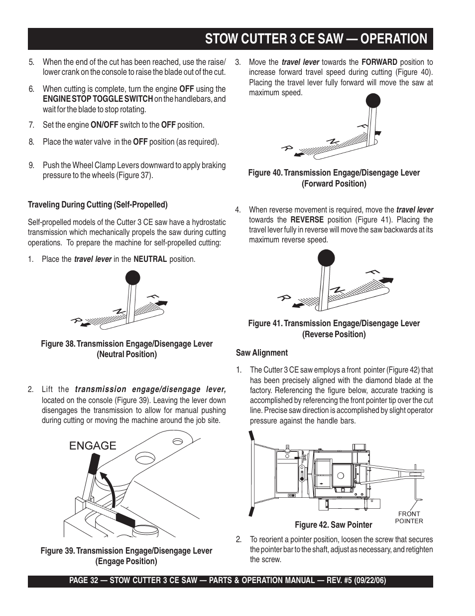 Stow cutter 3 ce saw — operation | Multiquip CS8CE20H20 User Manual | Page 32 / 158