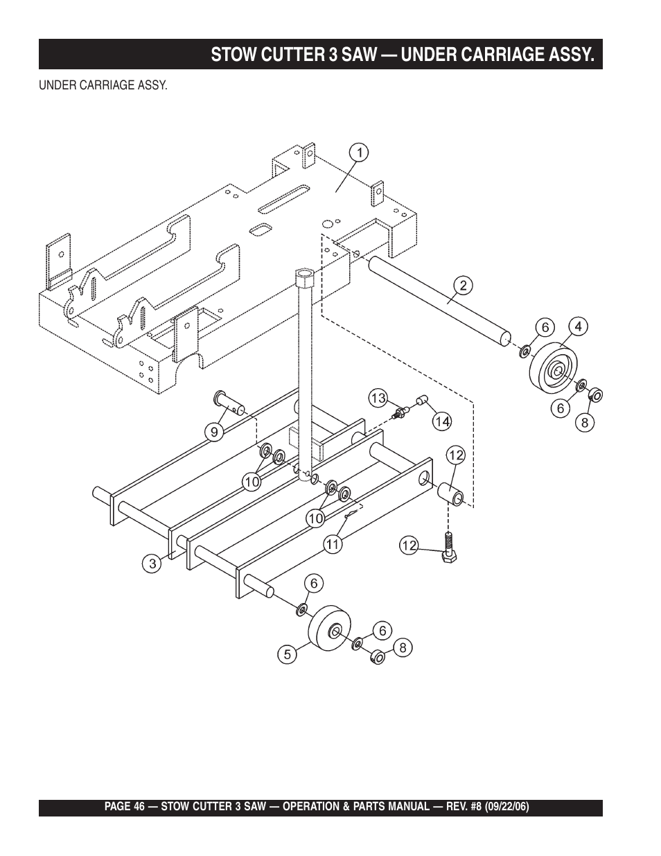 Stow cutter 3 saw — under carriage assy | Multiquip CS820H20 User Manual | Page 46 / 152