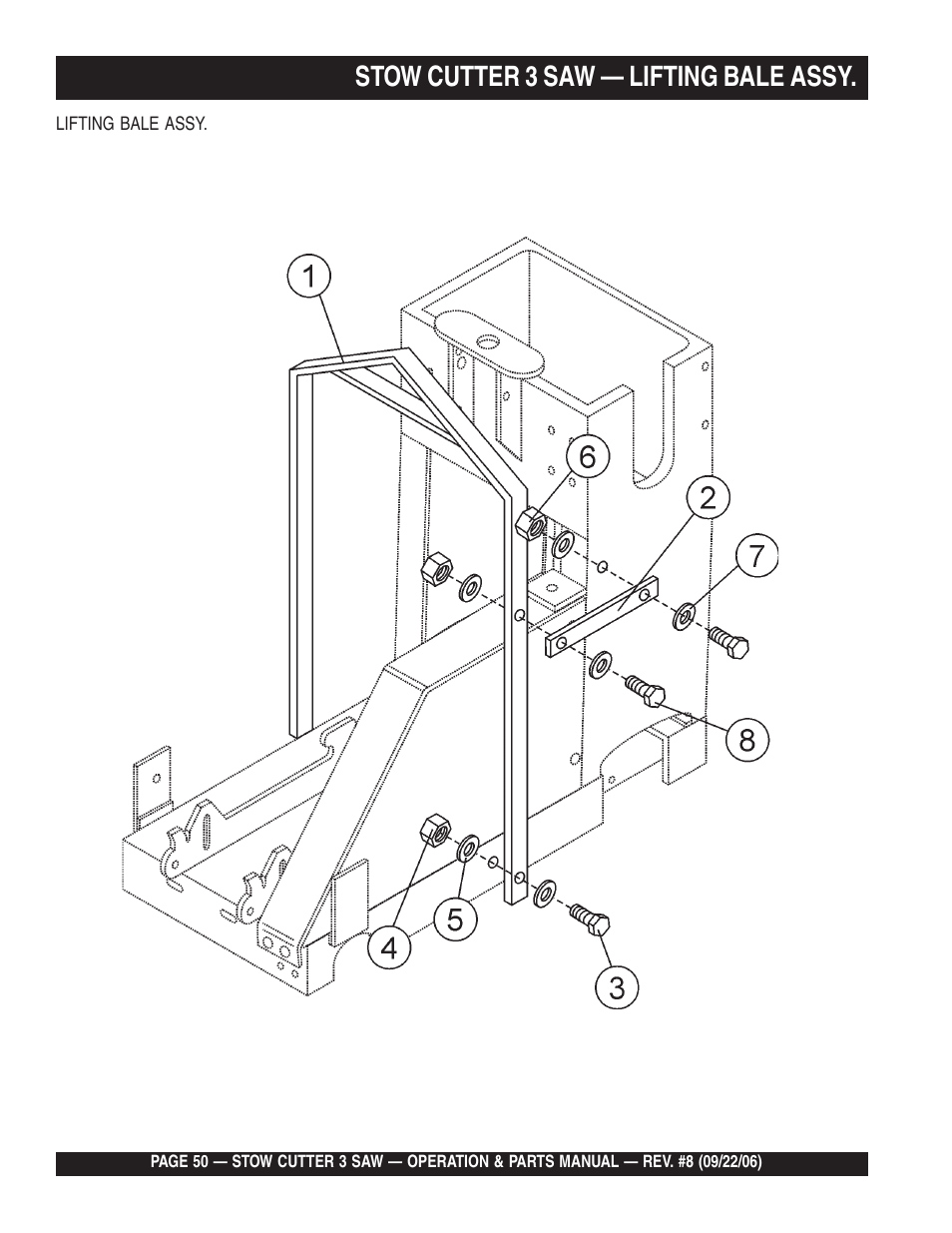 Stow cutter 3 saw — lifting bale assy | Multiquip CS820H20 User Manual | Page 50 / 152