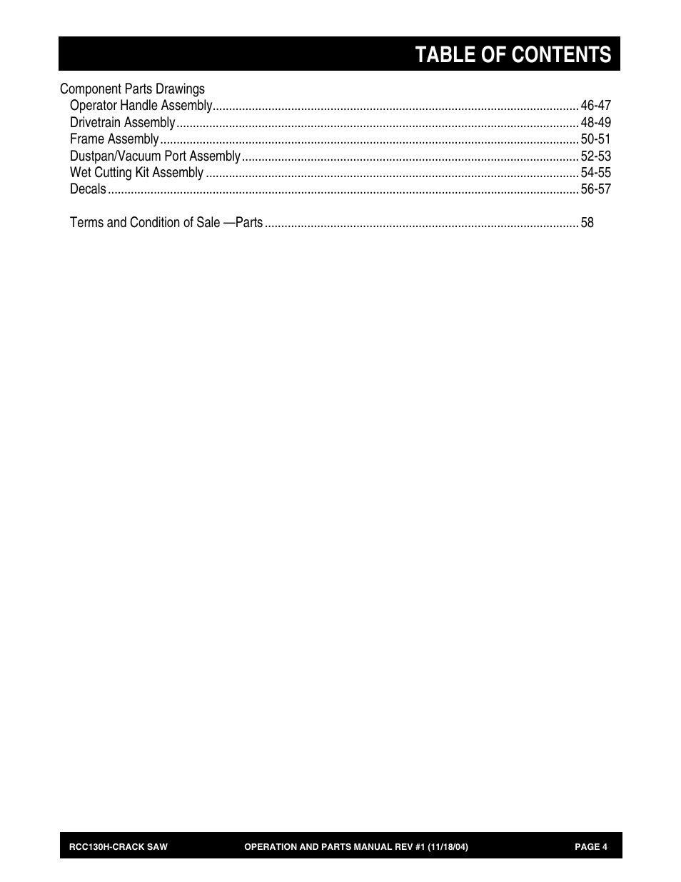 Multiquip RCC130H User Manual | Page 4 / 60
