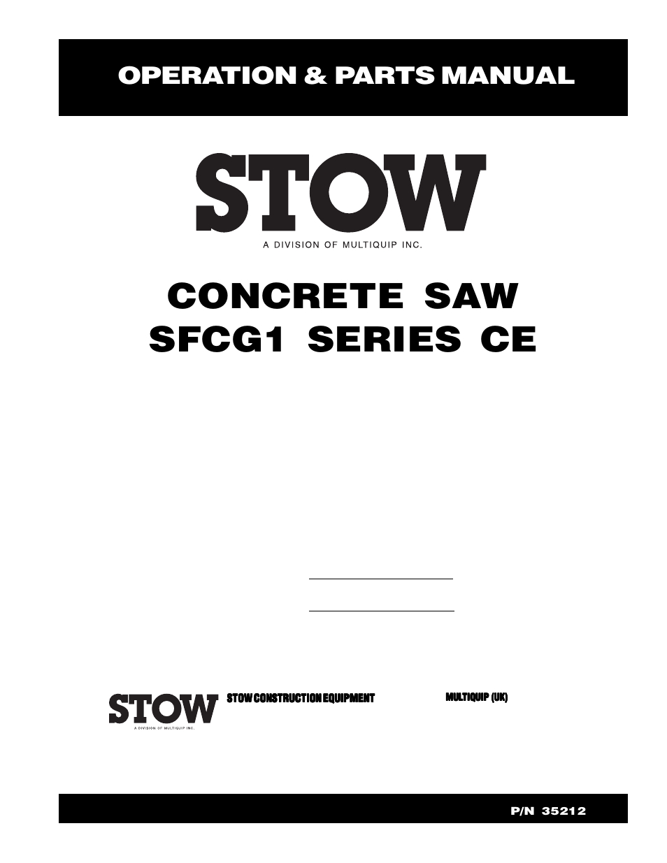 Multiquip SFCG1 SERIES CE User Manual | 84 pages