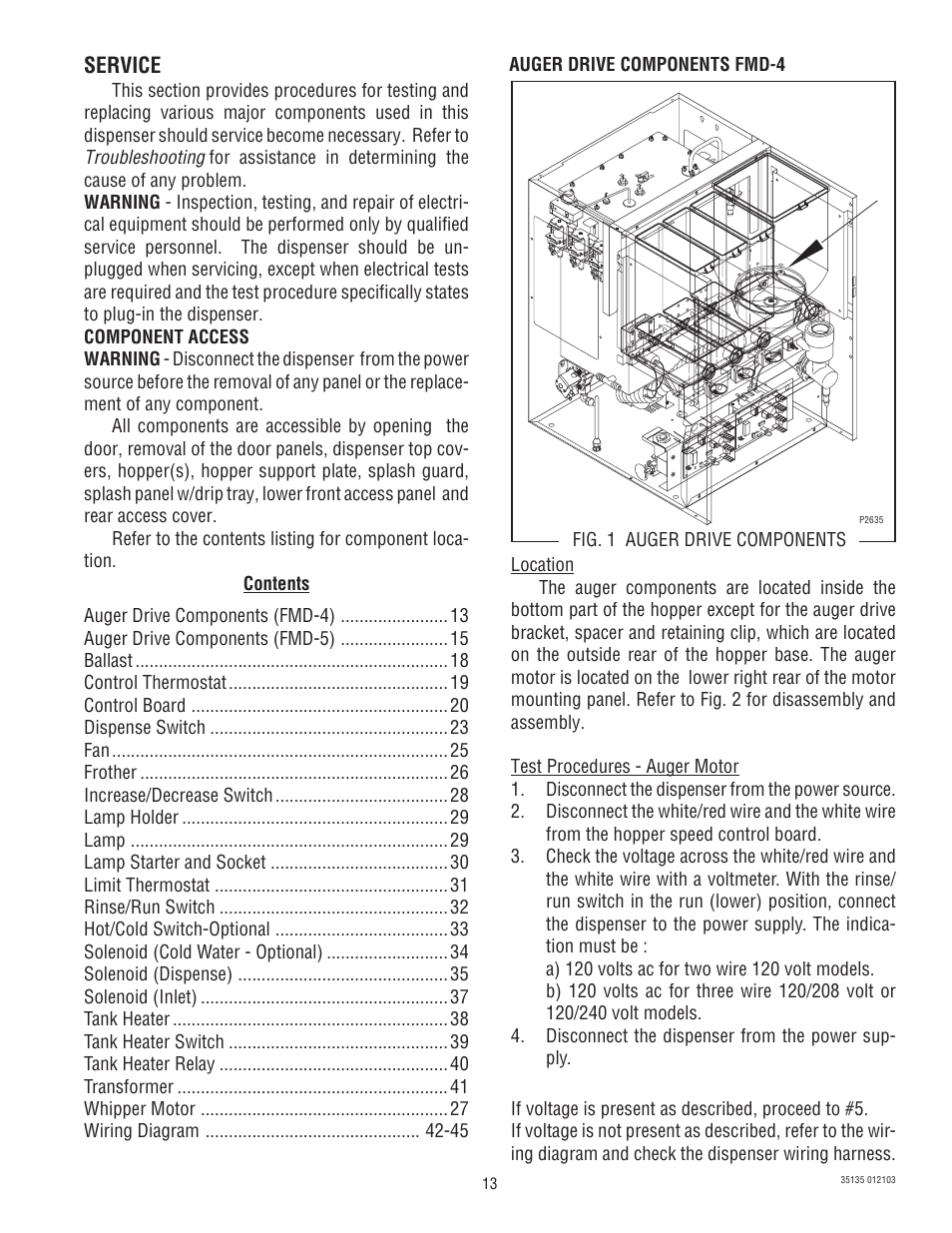 Service | Bunn FMD-5 User Manual | Page 13 / 45