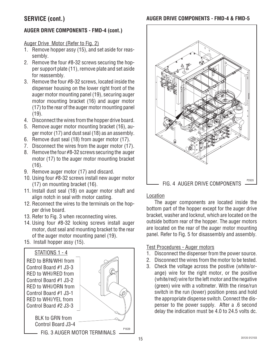 Service (cont.) | Bunn FMD-5 User Manual | Page 15 / 45