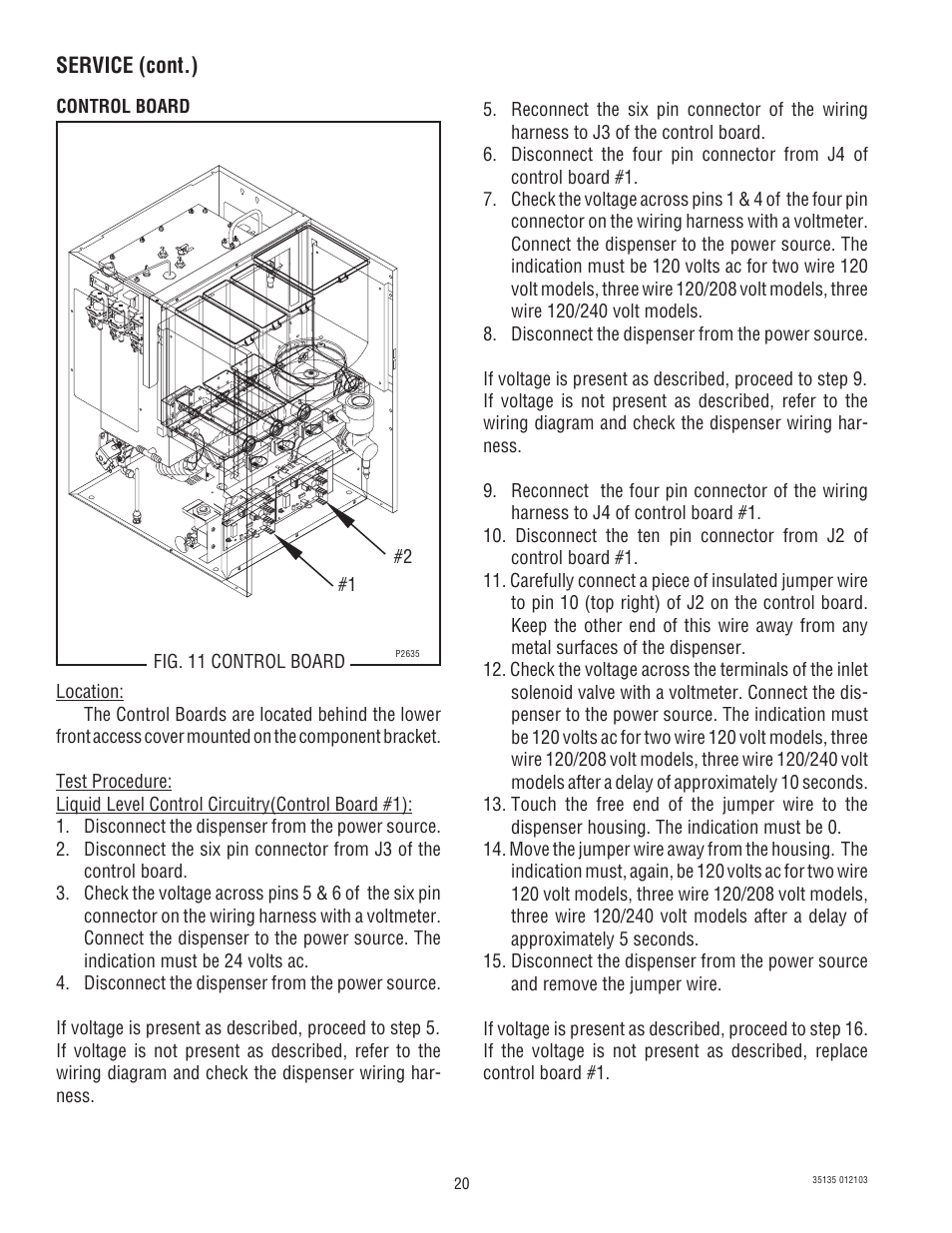 Service (cont.) | Bunn FMD-5 User Manual | Page 20 / 45