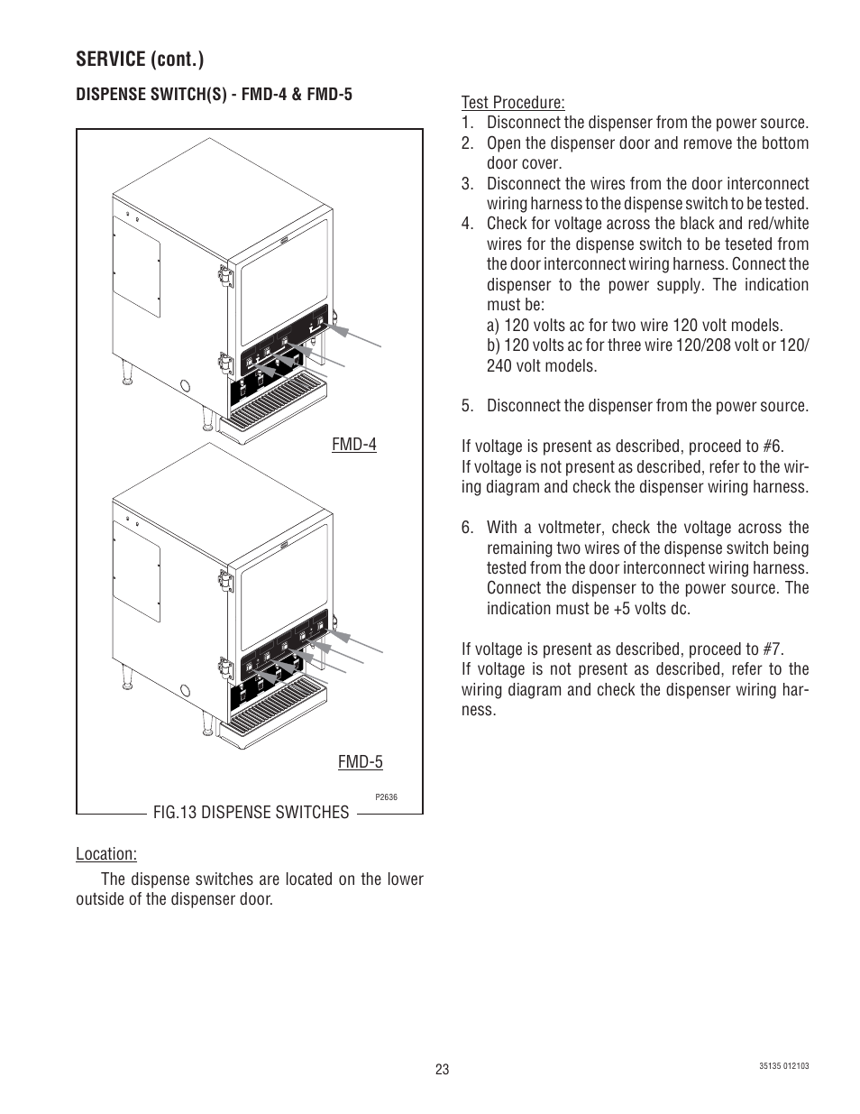 Service (cont.) | Bunn FMD-5 User Manual | Page 23 / 45