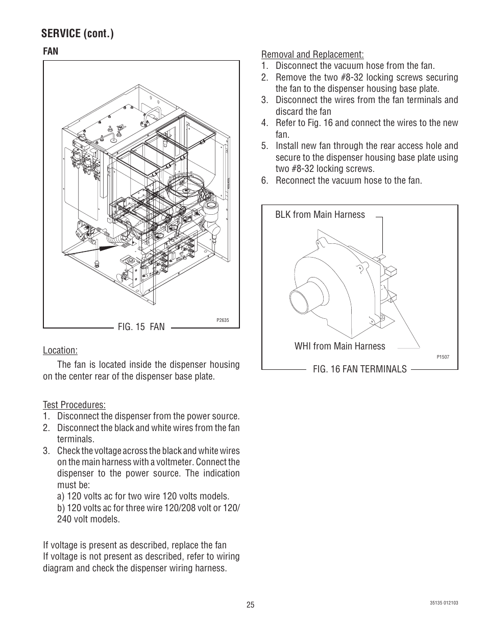 Service (cont.) | Bunn FMD-5 User Manual | Page 25 / 45