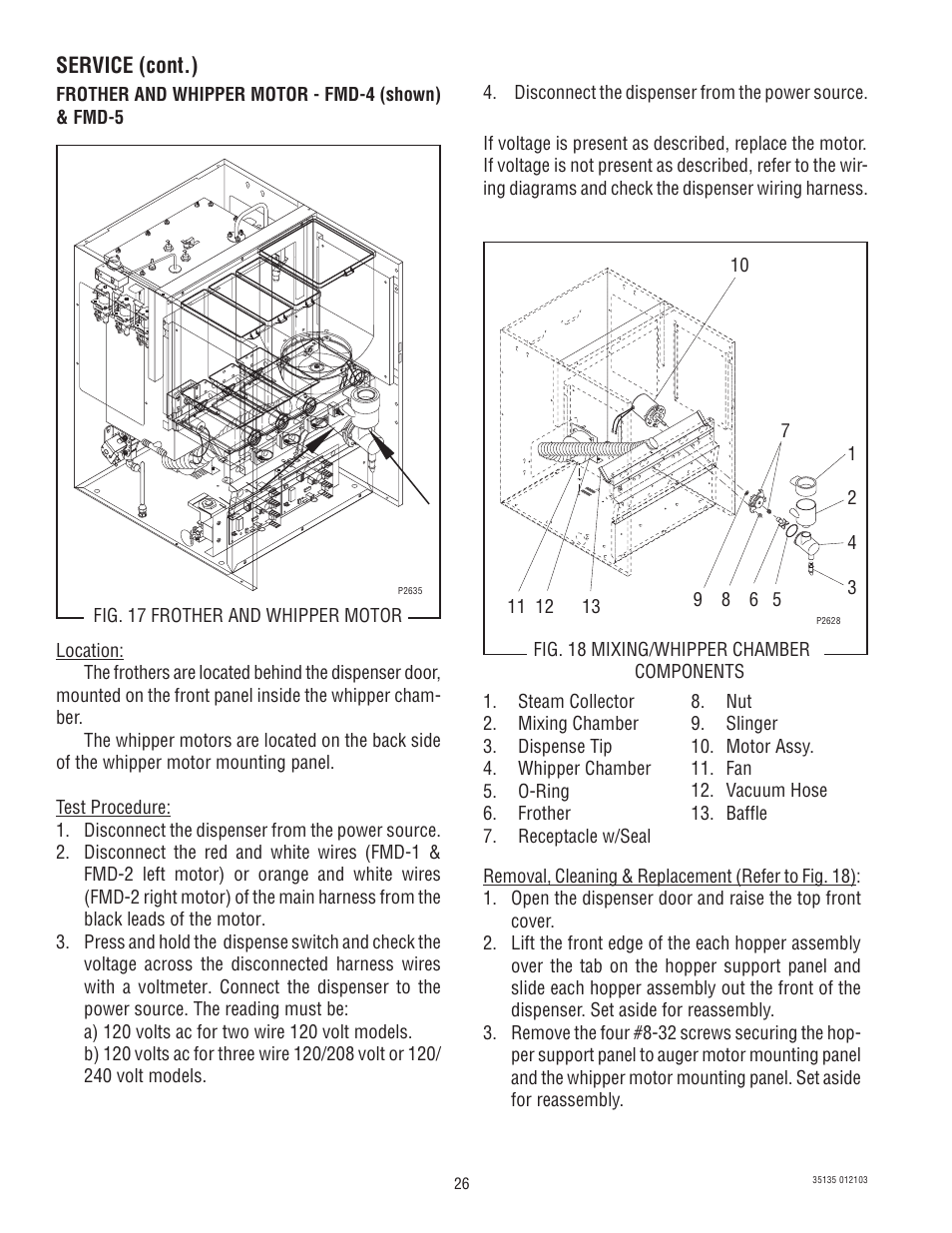 Service (cont.) | Bunn FMD-5 User Manual | Page 26 / 45