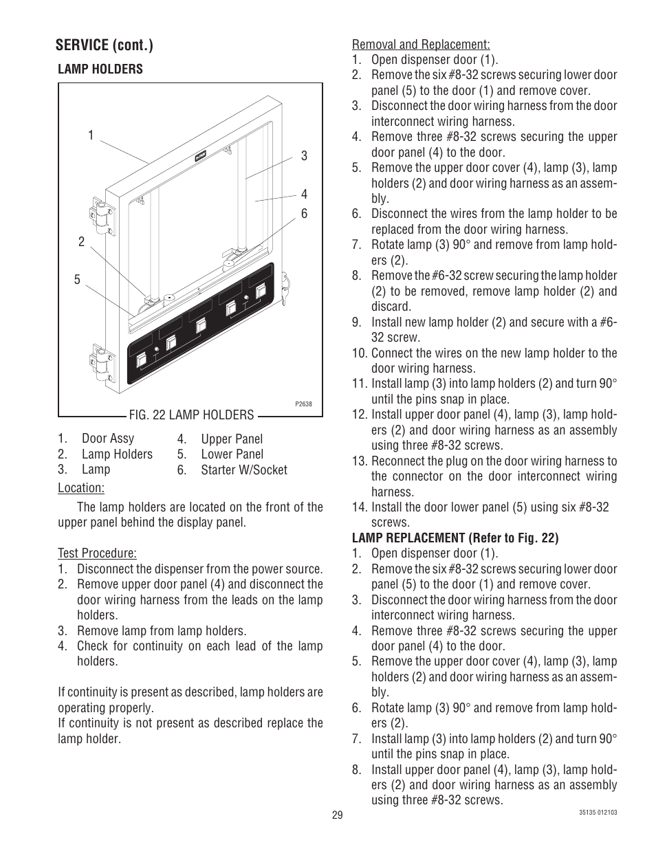 Service (cont.) | Bunn FMD-5 User Manual | Page 29 / 45