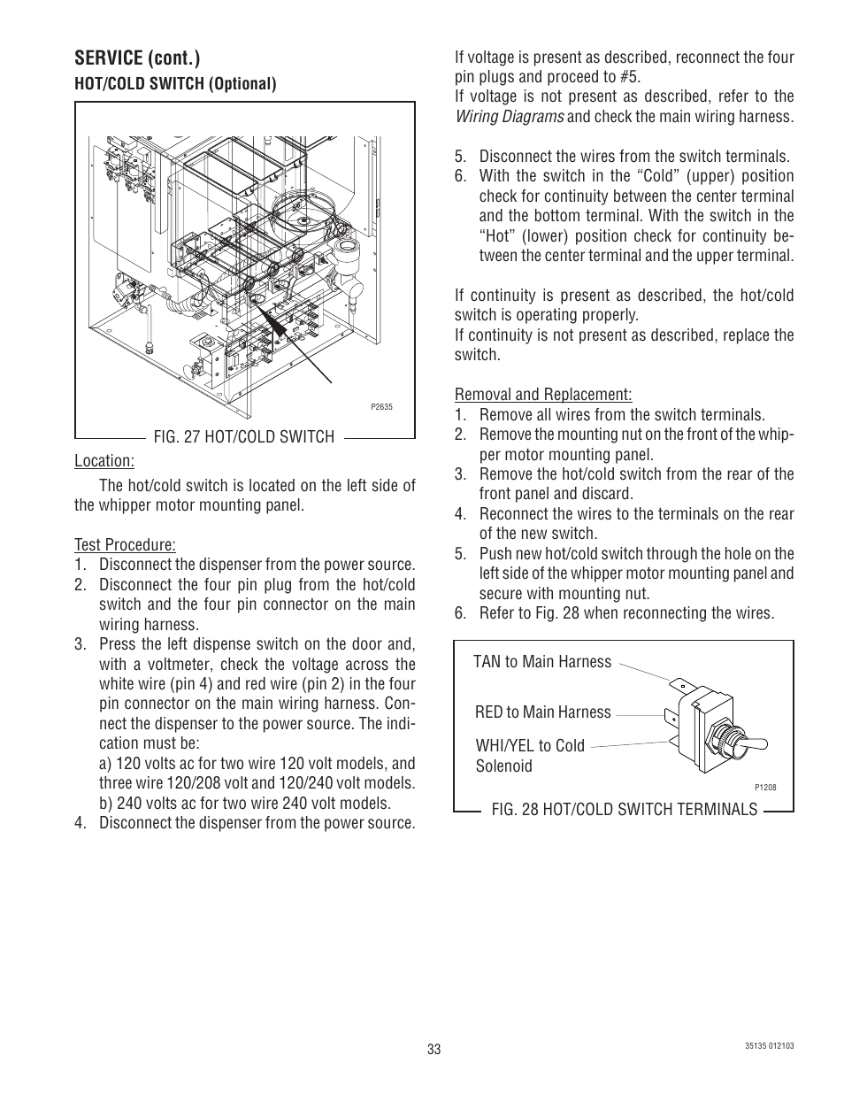 Service (cont.) | Bunn FMD-5 User Manual | Page 33 / 45