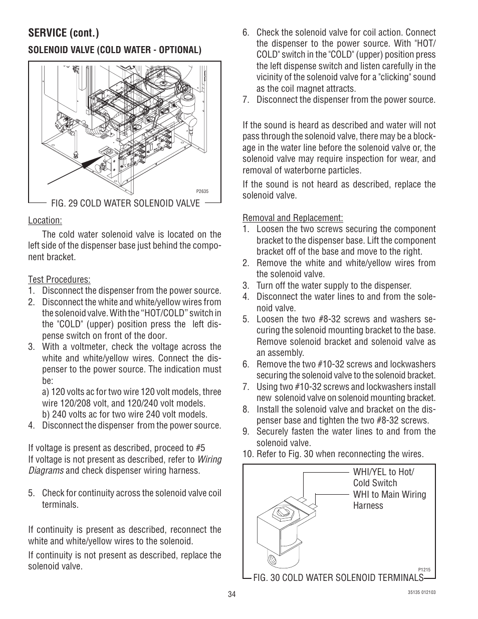 Service (cont.) | Bunn FMD-5 User Manual | Page 34 / 45