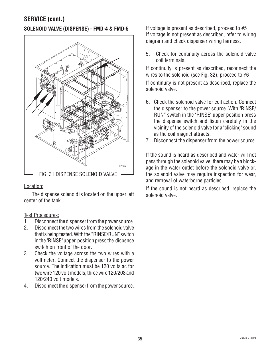 Service (cont.) | Bunn FMD-5 User Manual | Page 35 / 45