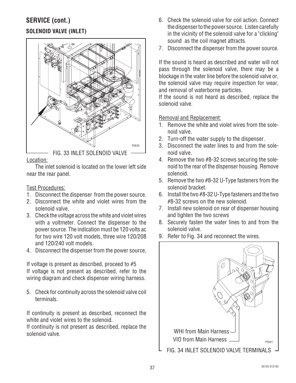 Service (cont.) | Bunn FMD-5 User Manual | Page 37 / 45