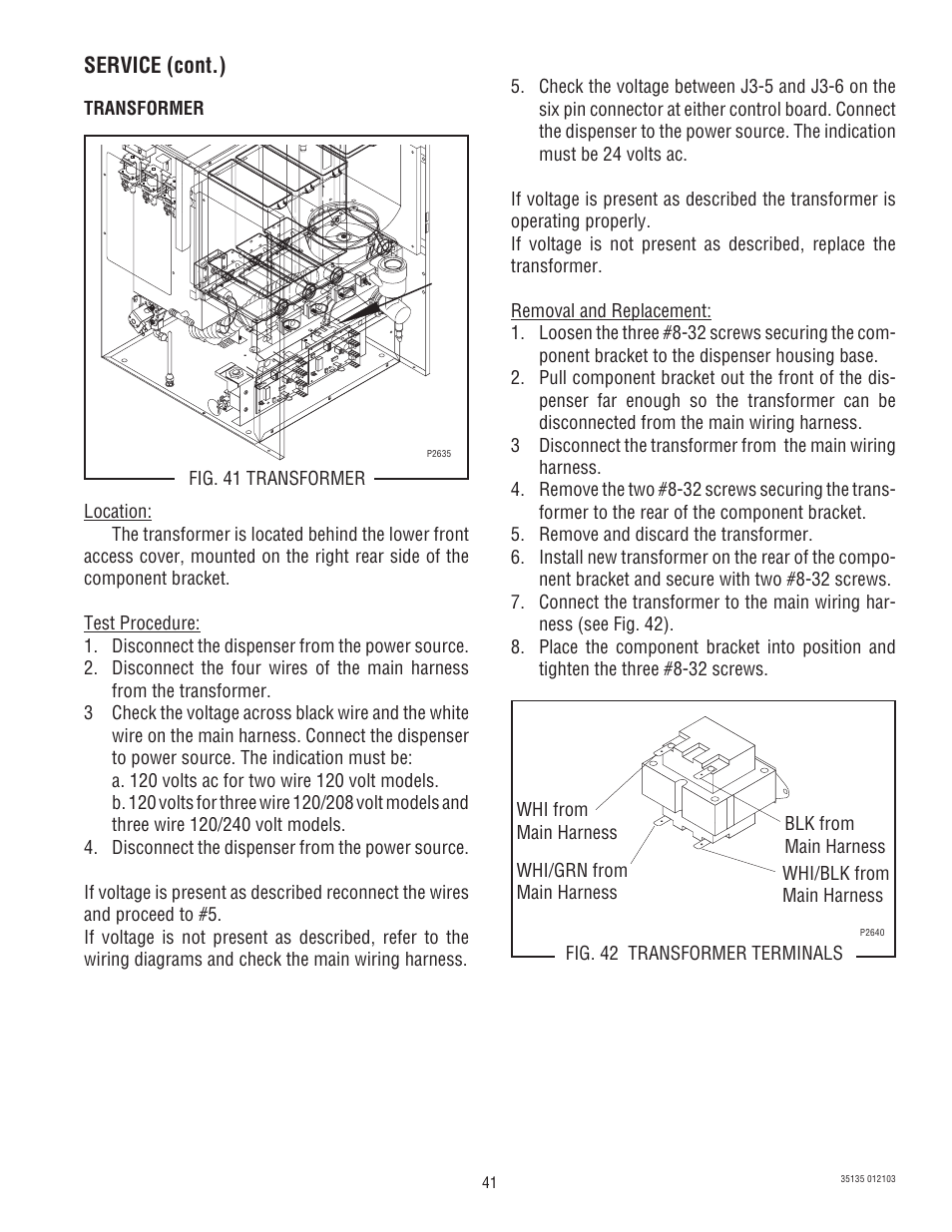 Service (cont.) | Bunn FMD-5 User Manual | Page 41 / 45