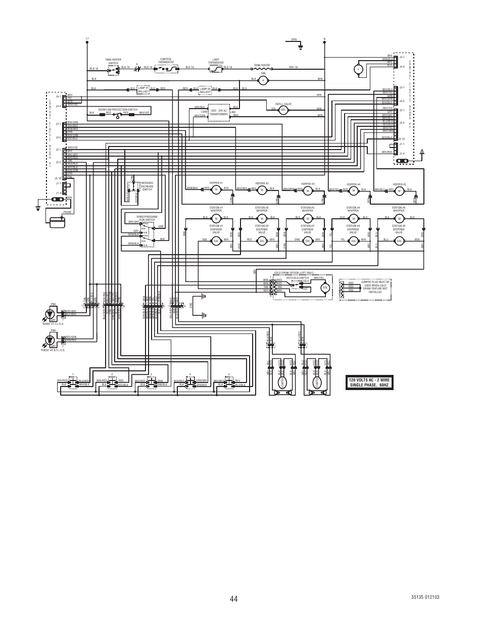 Schematic wiring diagram fmd-5 | Bunn FMD-5 User Manual | Page 44 / 45
