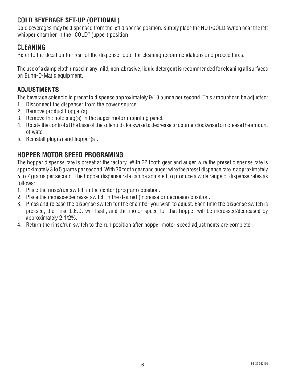 Bunn FMD-5 User Manual | Page 6 / 45