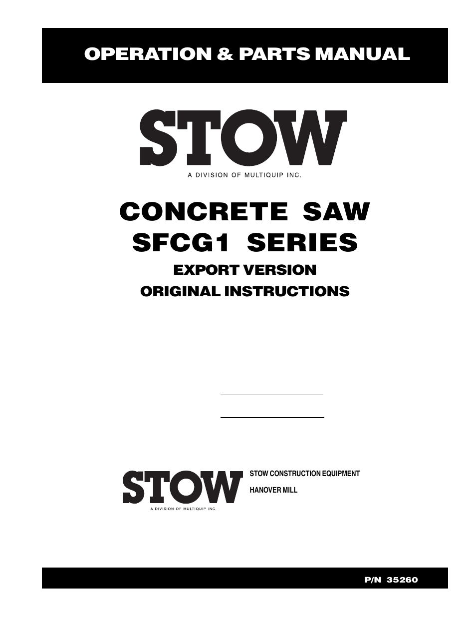 Multiquip SFCG1 SERIES User Manual | 84 pages