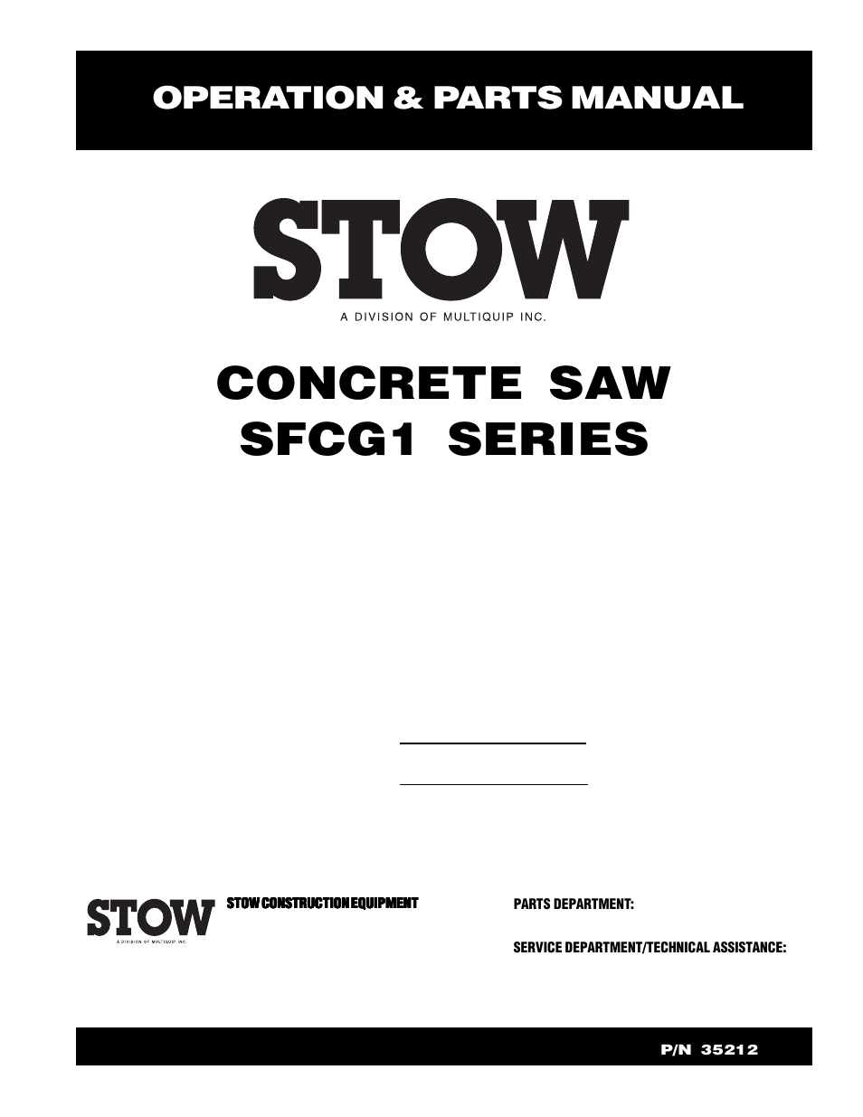 Multiquip SFCG1 SERIES User Manual | 84 pages
