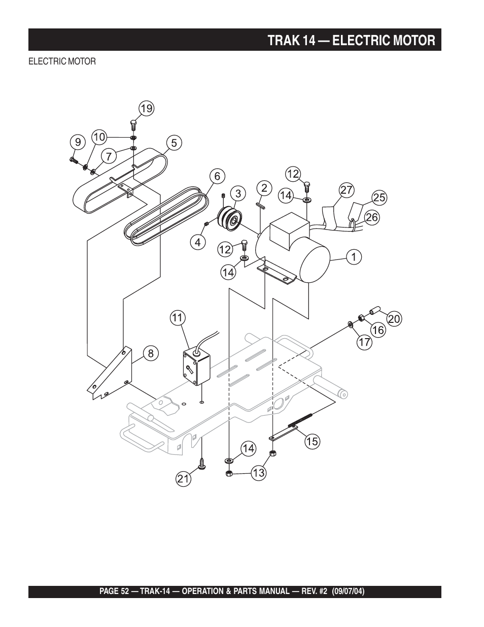 Trak 14 — electric motor | Multiquip MS1420E User Manual | Page 52 / 94