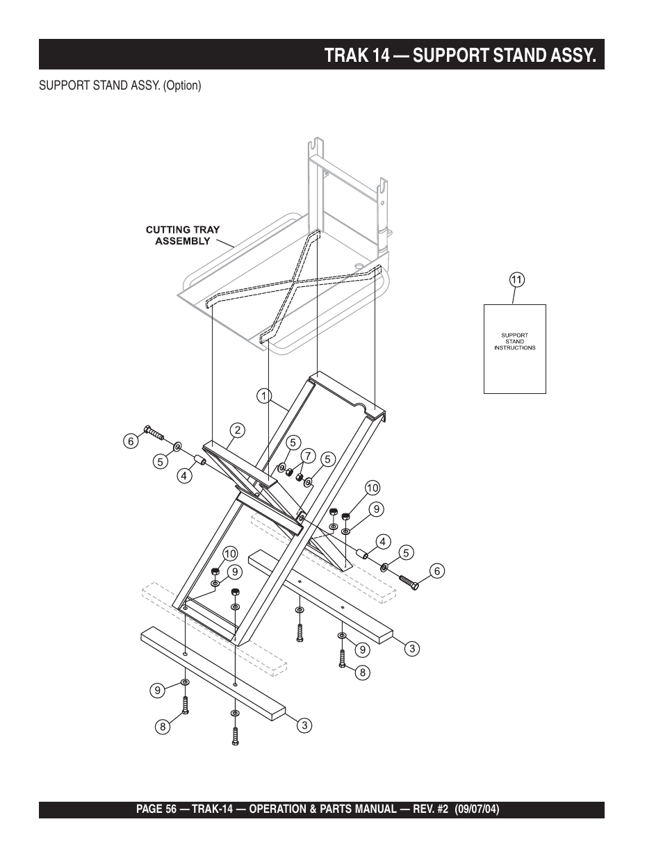 Trak 14 — support stand assy | Multiquip MS1420E User Manual | Page 56 / 94