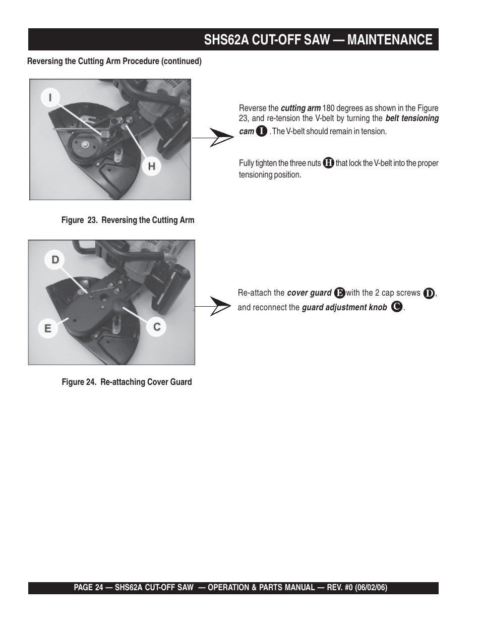 Shs62a cut-off saw — maintenance | Multiquip SHS62A User Manual | Page 24 / 68