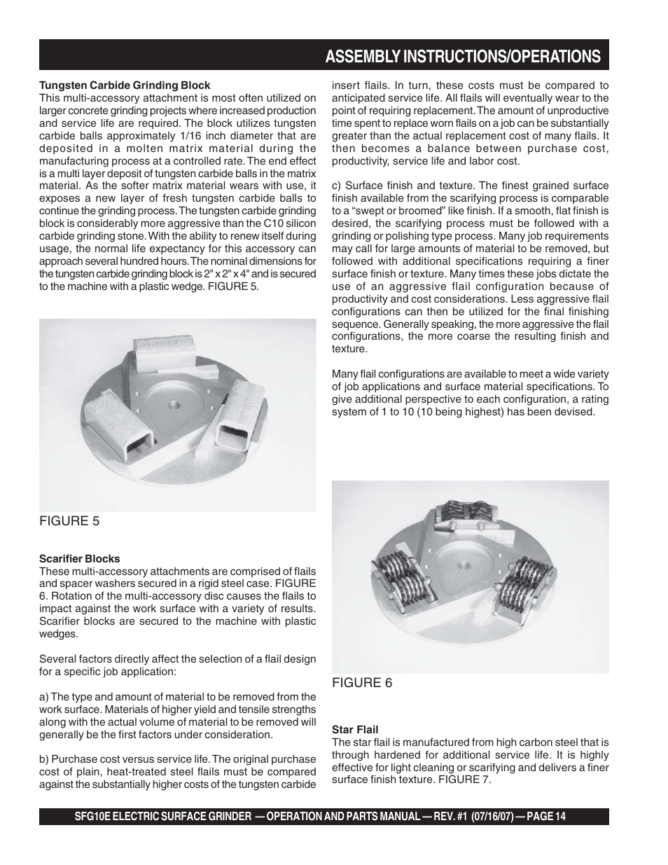 Assembly instructions/operations | Multiquip SFG10E User Manual | Page 14 / 62