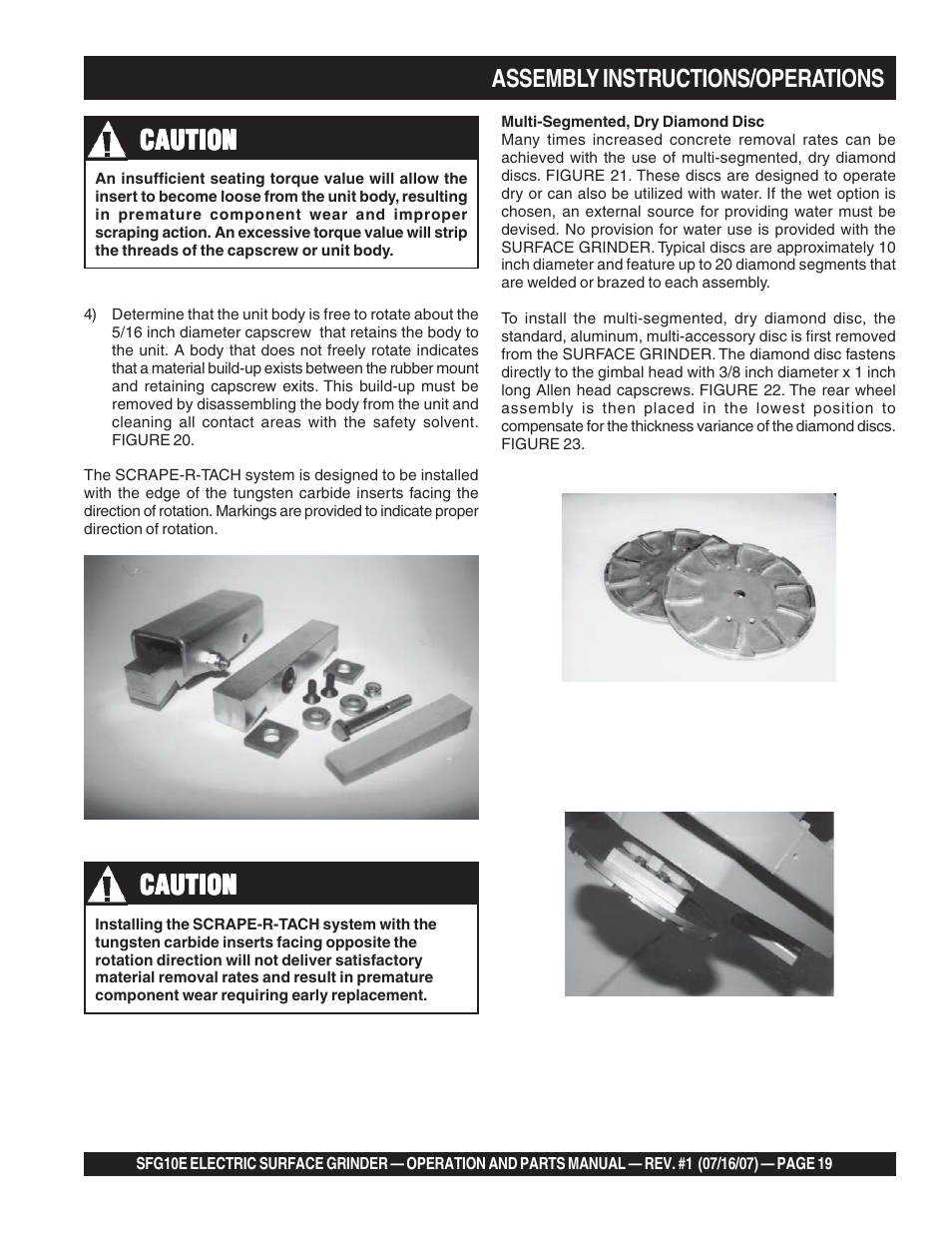 Caution | Multiquip SFG10E User Manual | Page 19 / 62