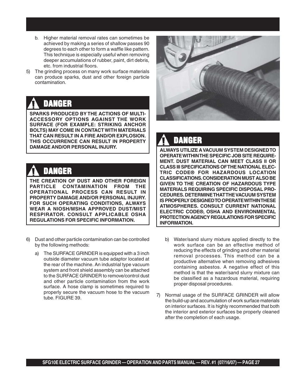 Danger | Multiquip SFG10E User Manual | Page 27 / 62