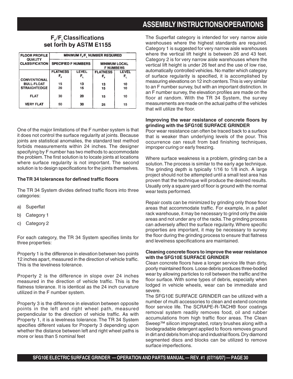 Assembly instructions/operations | Multiquip SFG10E User Manual | Page 30 / 62