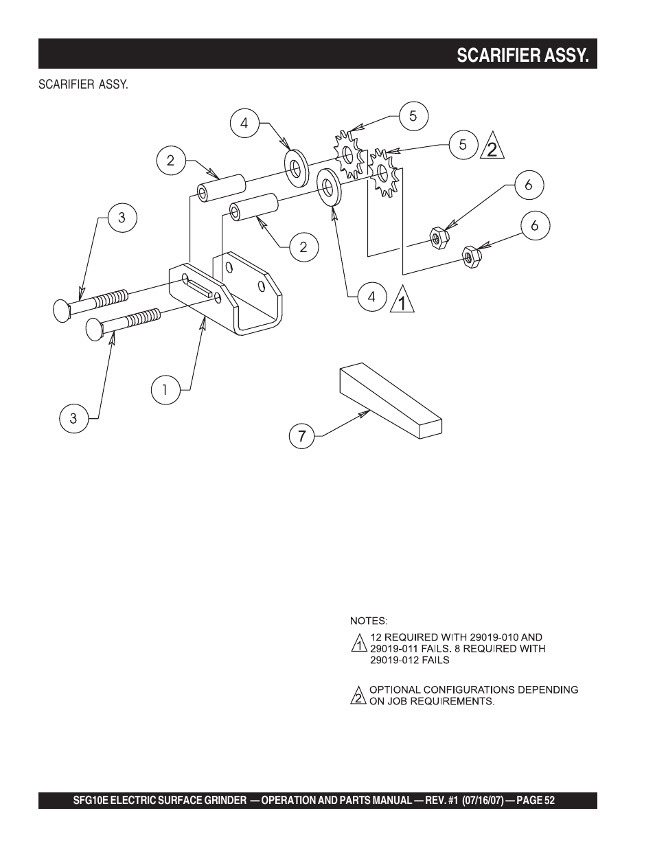 Scarifier assy | Multiquip SFG10E User Manual | Page 52 / 62