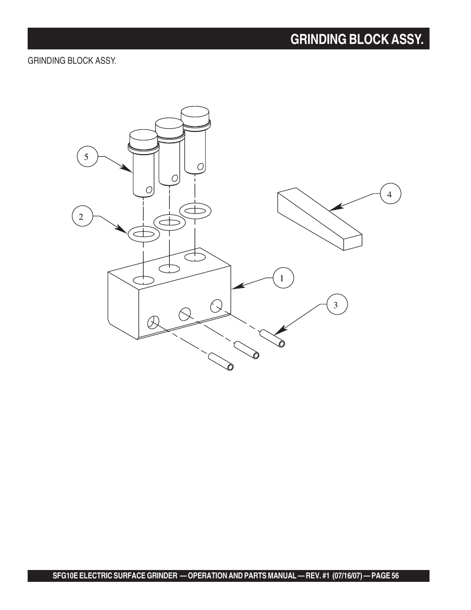 Grinding block assy | Multiquip SFG10E User Manual | Page 56 / 62