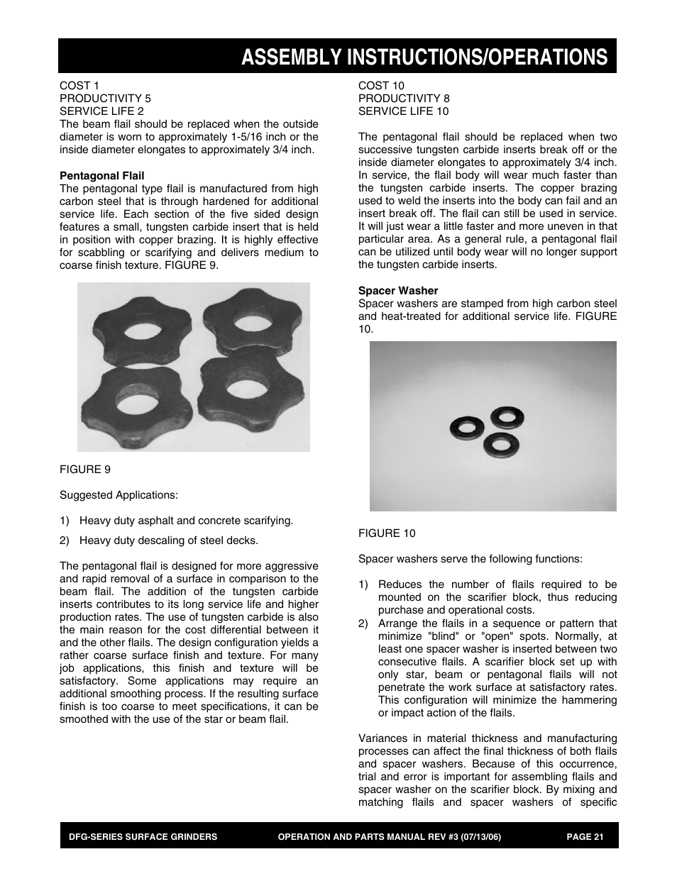 Assembly instructions/operations | Multiquip DFG Series User Manual | Page 21 / 80