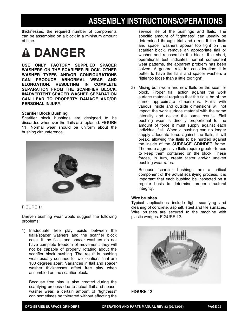 Danger, Assembly instructions/operations | Multiquip DFG Series User Manual | Page 22 / 80