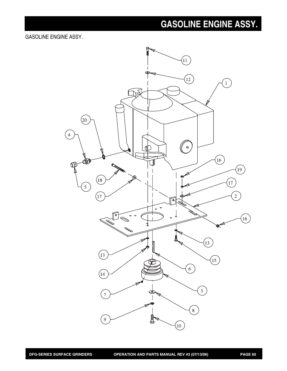 Gasoline engine assy | Multiquip DFG Series User Manual | Page 60 / 80