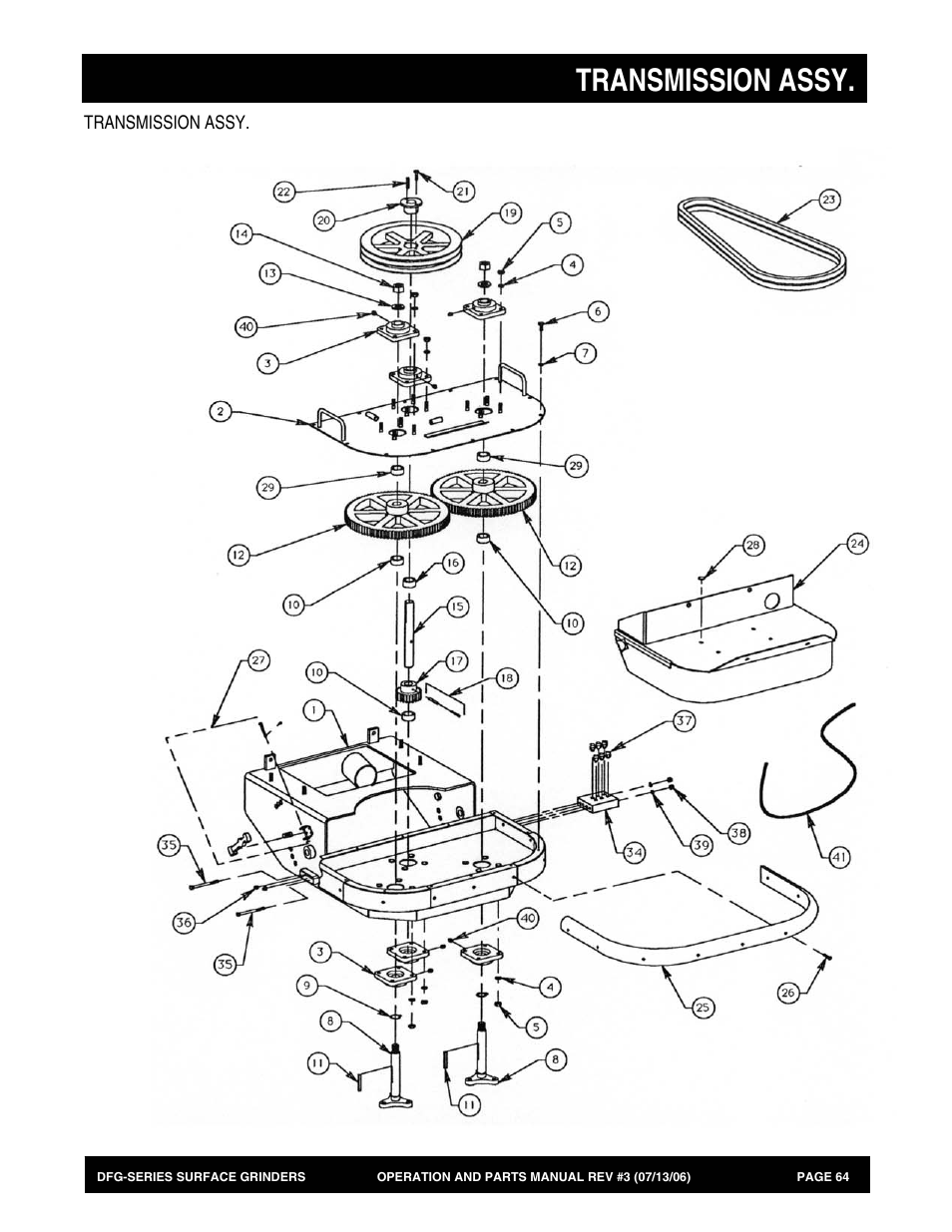 Transmission assy | Multiquip DFG Series User Manual | Page 64 / 80