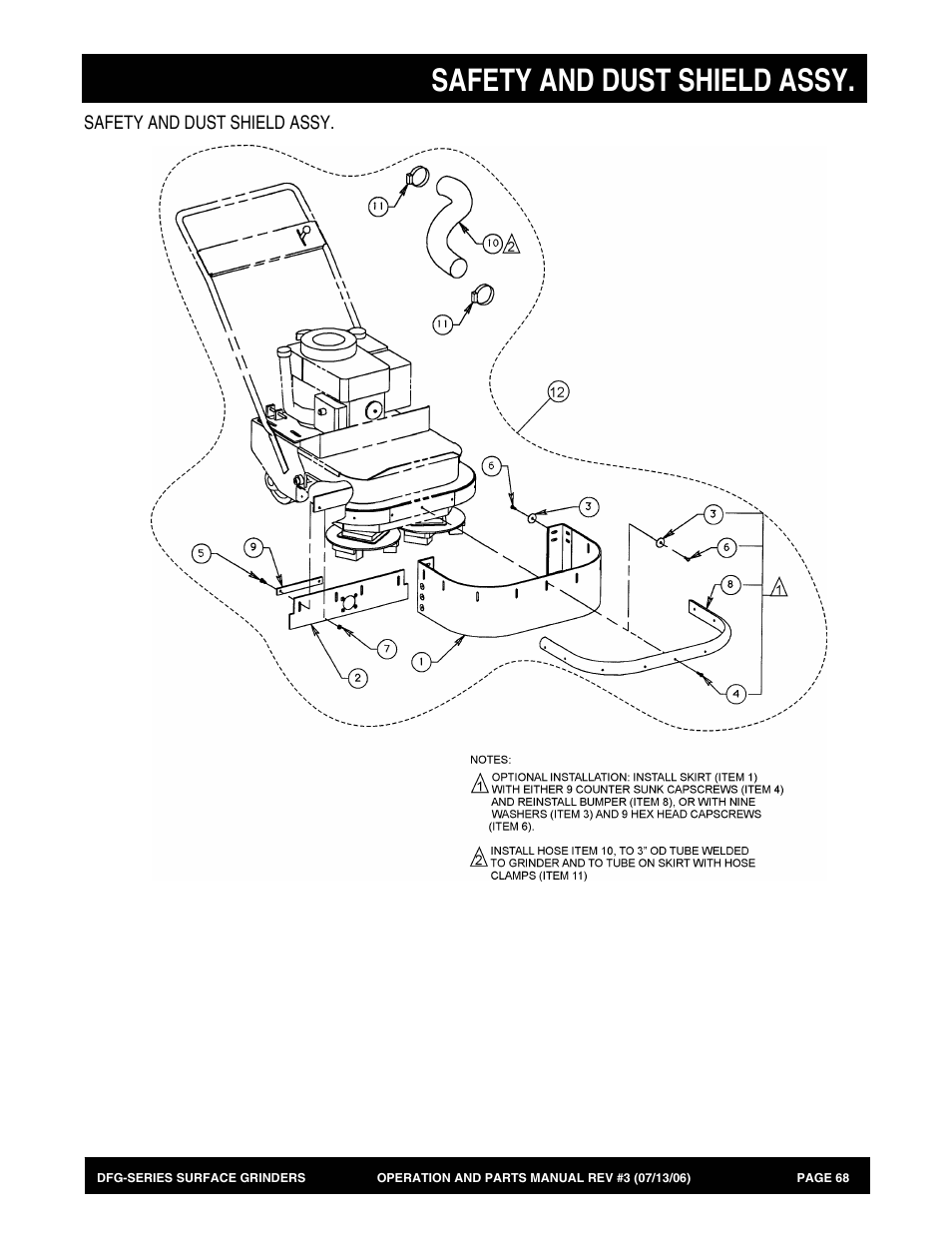 Safety and dust shield assy | Multiquip DFG Series User Manual | Page 68 / 80
