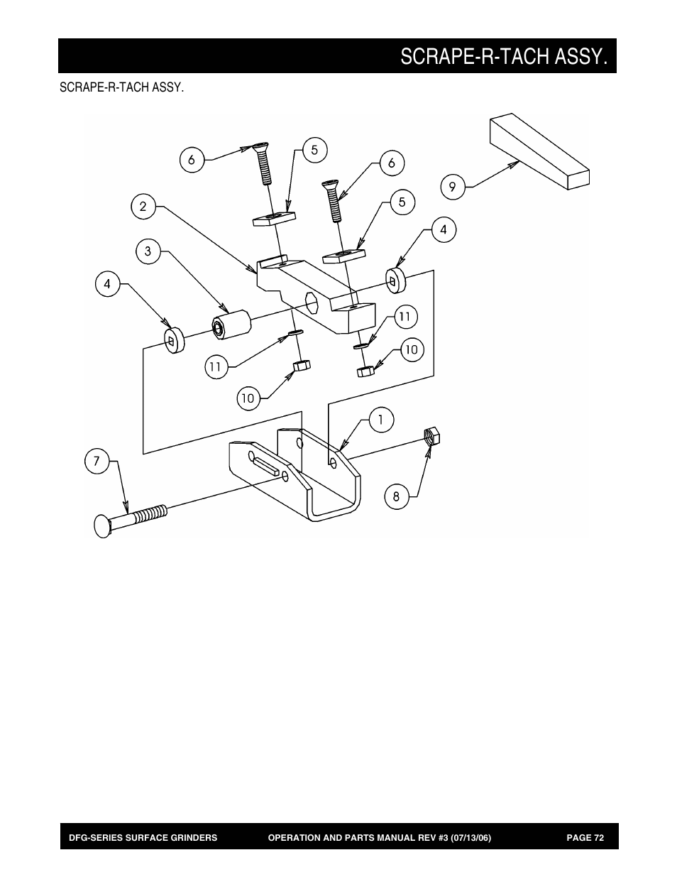 Scrape-r-tach assy | Multiquip DFG Series User Manual | Page 72 / 80