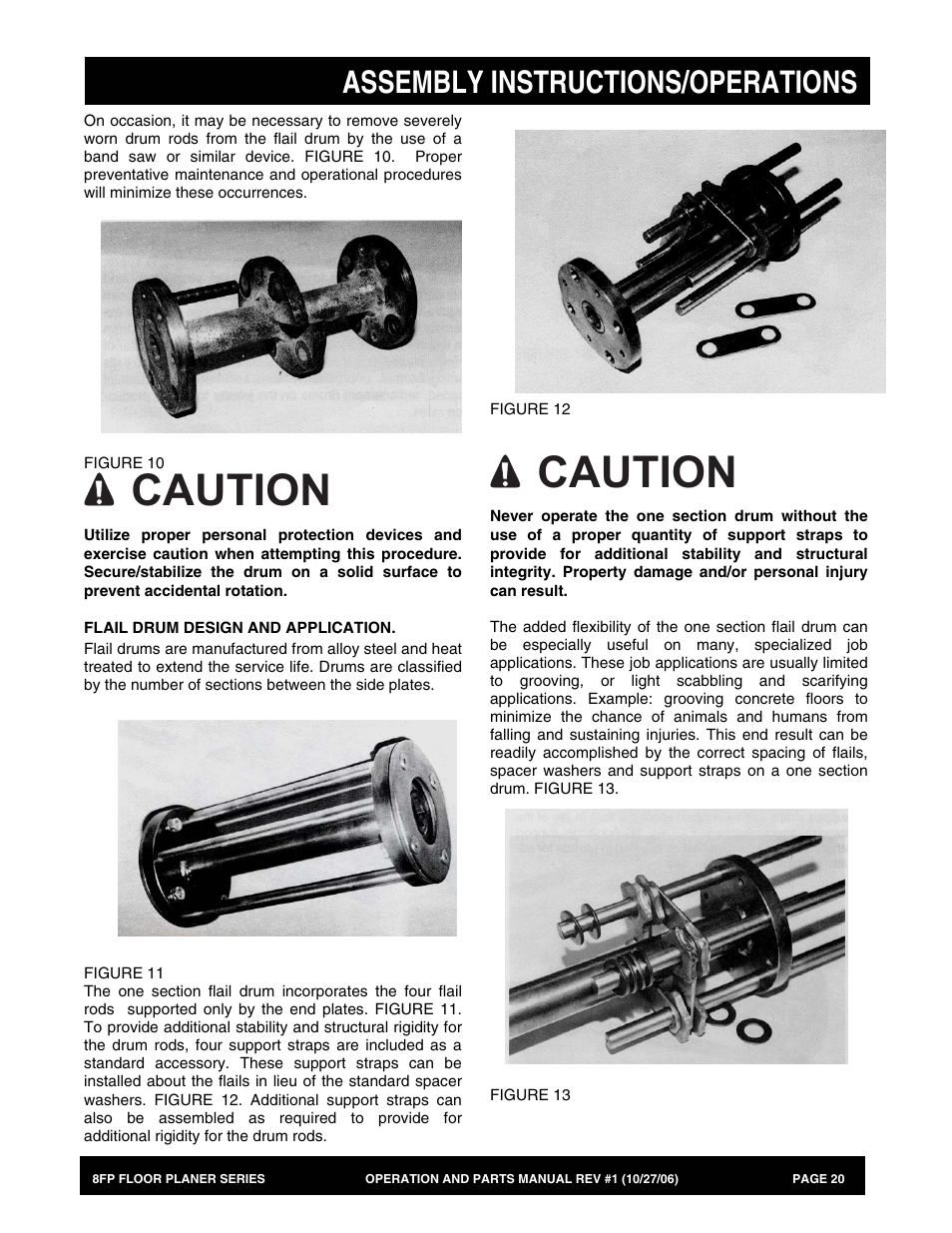 Caution, Assembly instructions/operations | Multiquip 8FP Series User Manual | Page 20 / 74