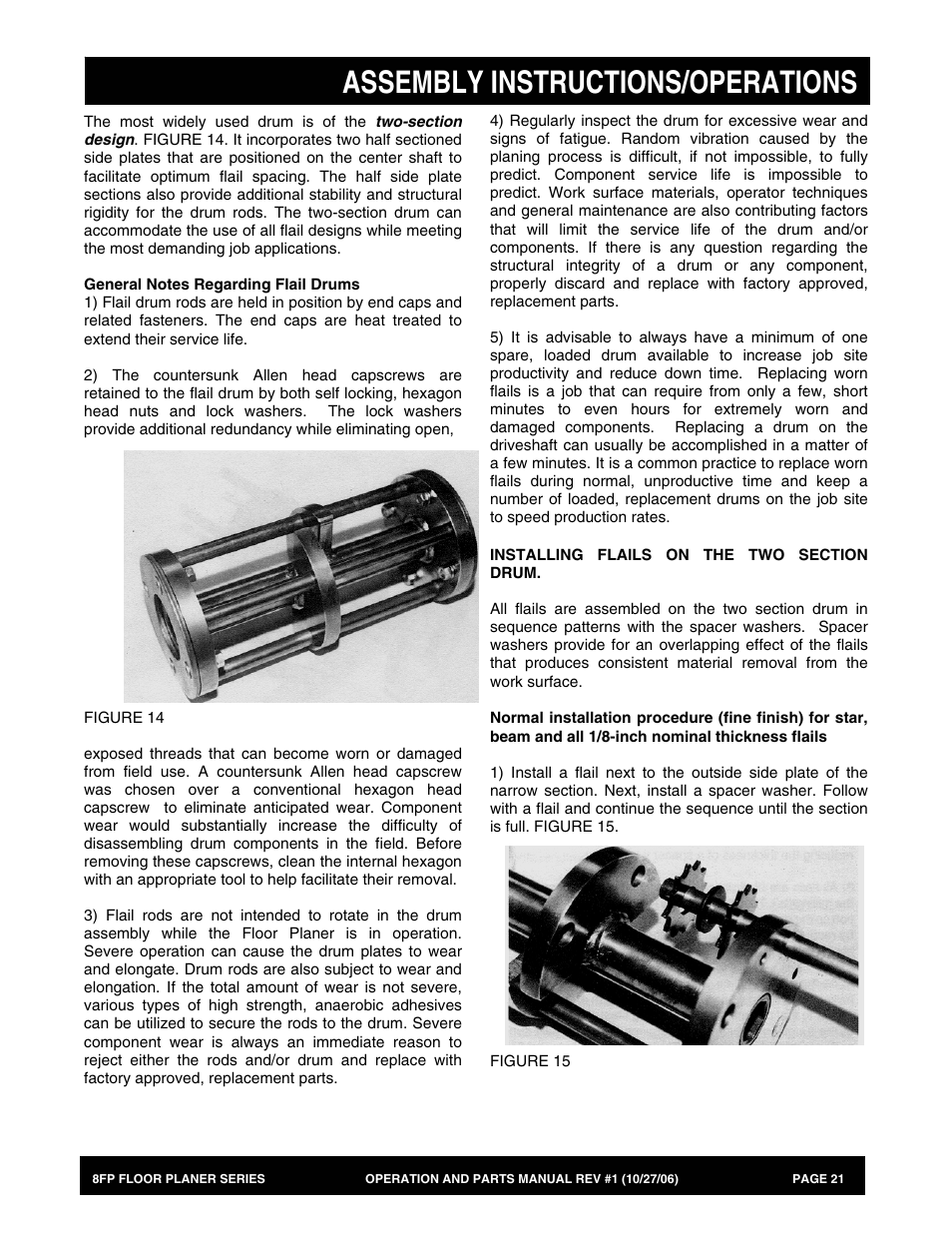 Assembly instructions/operations | Multiquip 8FP Series User Manual | Page 21 / 74