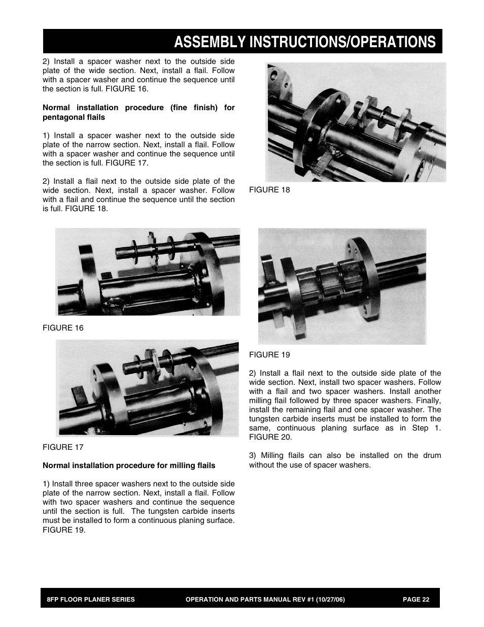 Assembly instructions/operations | Multiquip 8FP Series User Manual | Page 22 / 74