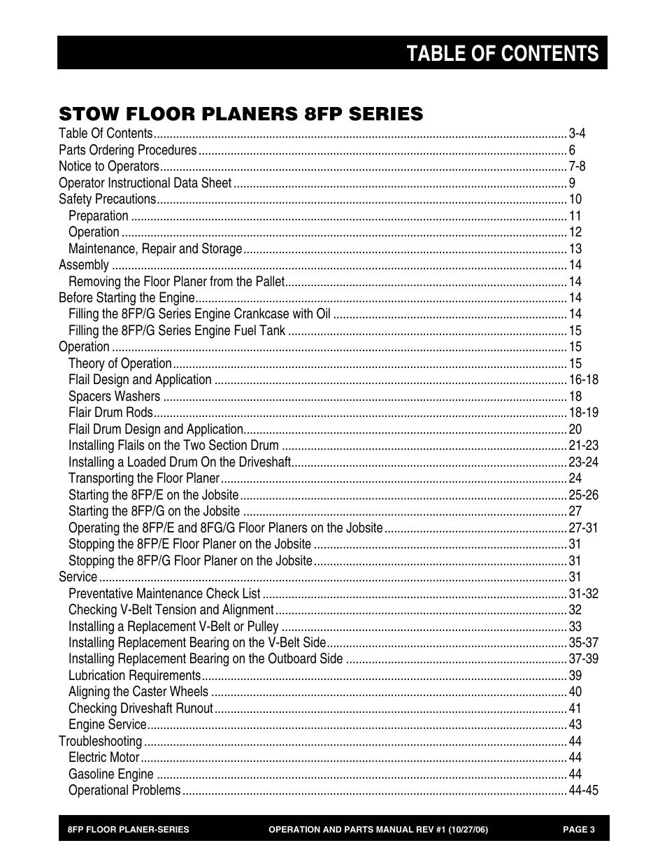 Multiquip 8FP Series User Manual | Page 3 / 74